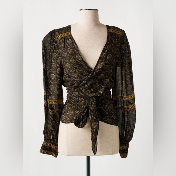 NWOT BA&SH Wrap V Neck Blouse size Small
